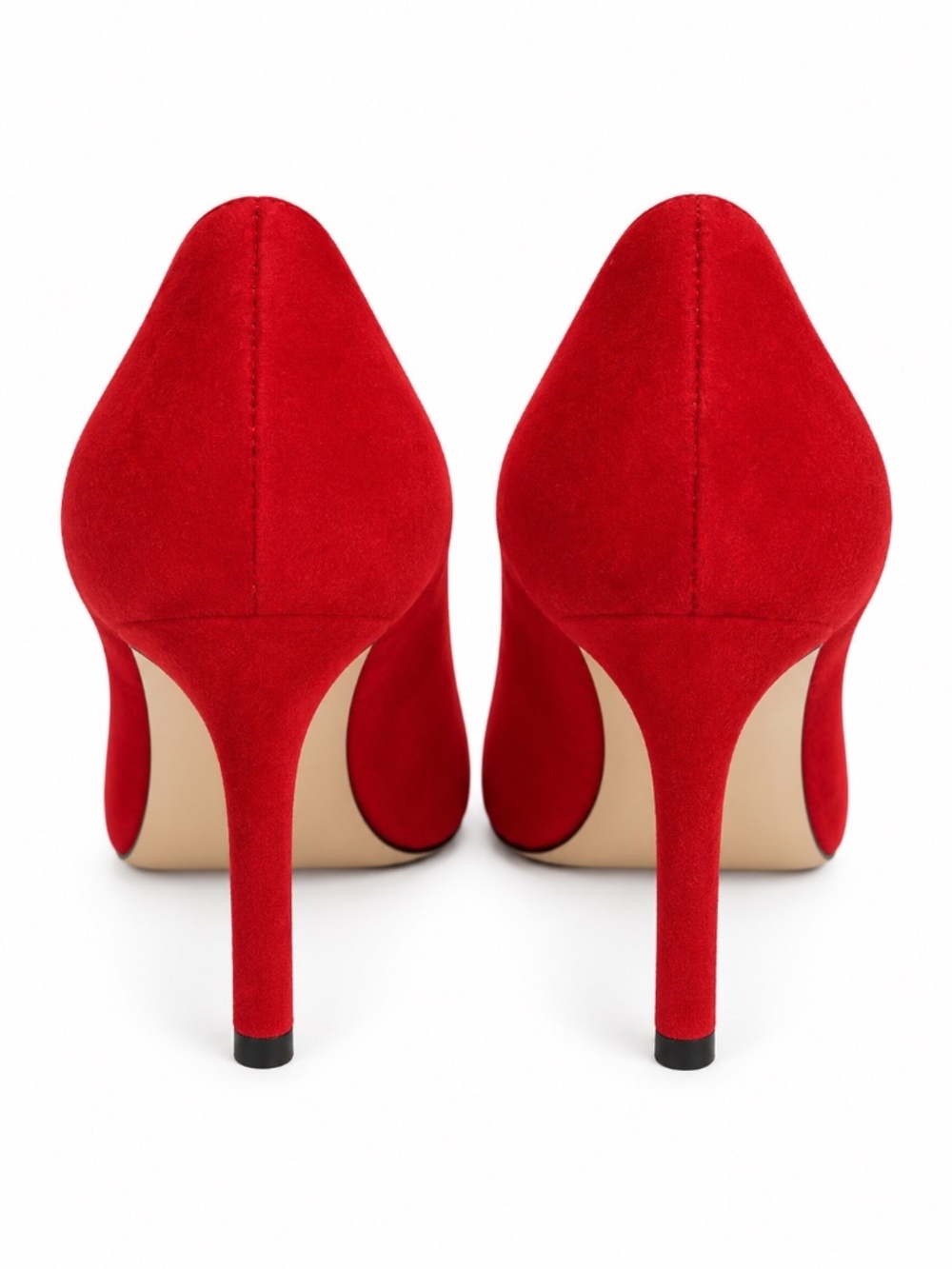 Jimmy Choo Red Suede Pointed Toe Pumps Heels Size 37 + Dust bag - Picture 3 of 7